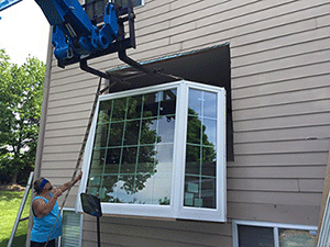 Here's Dave installing a beautiful new bay window. 